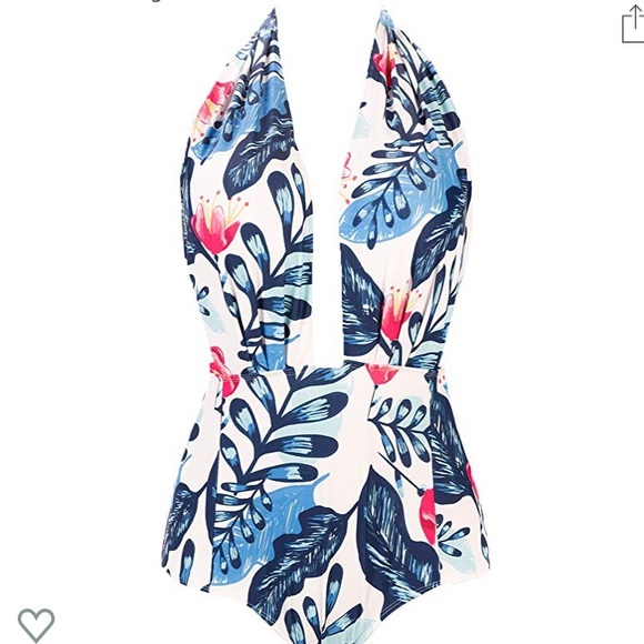 Backless deep plunge high waisted swim suit XL - Picture 2 of 7